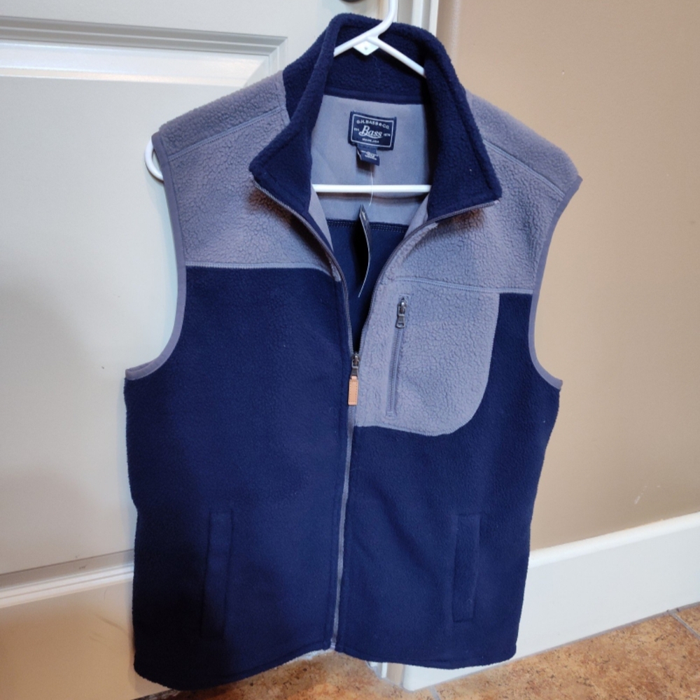 Bass Navy and Gray Fleece Vest